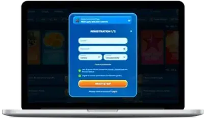 SpinFin live casino on a computer